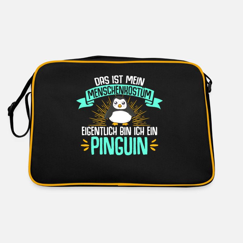 Eigentlich Bin Ich Ein Pinguin Geschenk Eis Vogel Retro Tasche