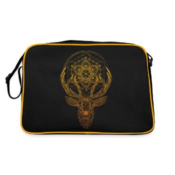 Cerf orné Géométrie sacrée Métatron - Sac Retro - noir/or - Dos
