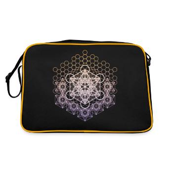 Métatrons Cube Géométrie Sacrée Connectée - Sac Retro - noir/or - Dos