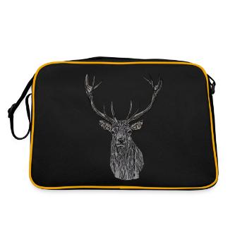 Hirsch Wapiti Chasse Animal Motif Empreinte Animal Visage - Sac Retro - noir/or - Dos