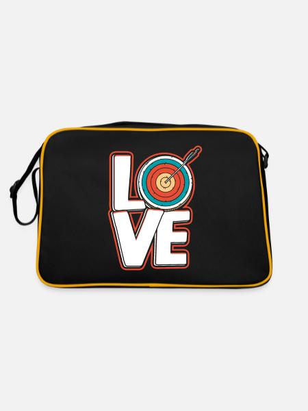 Bogenschütze Bogensport Bogenschießen Geschenk - Retro Tasche - Schwarz/Gold - Hinten