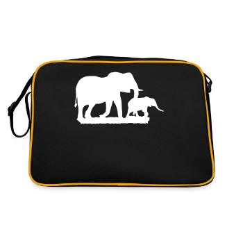 Elephant Africa Animal Motif Empreinte Animal Motif - Sac Retro - noir/or - Dos