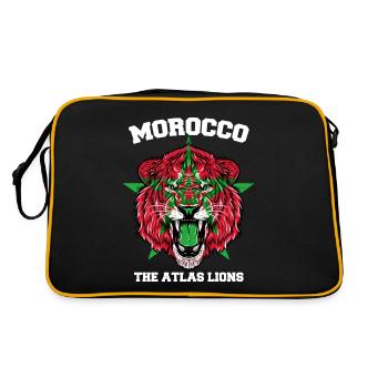 Maroc Lion Drapeau Maillot Football Équipe Sport - Sac Retro - noir/or - Dos