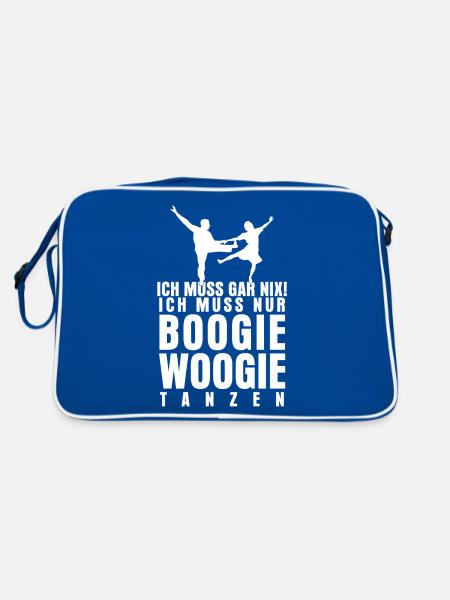 Boogie Woogie Saying Joke Dancer - Retro Bag - blue/white - Back