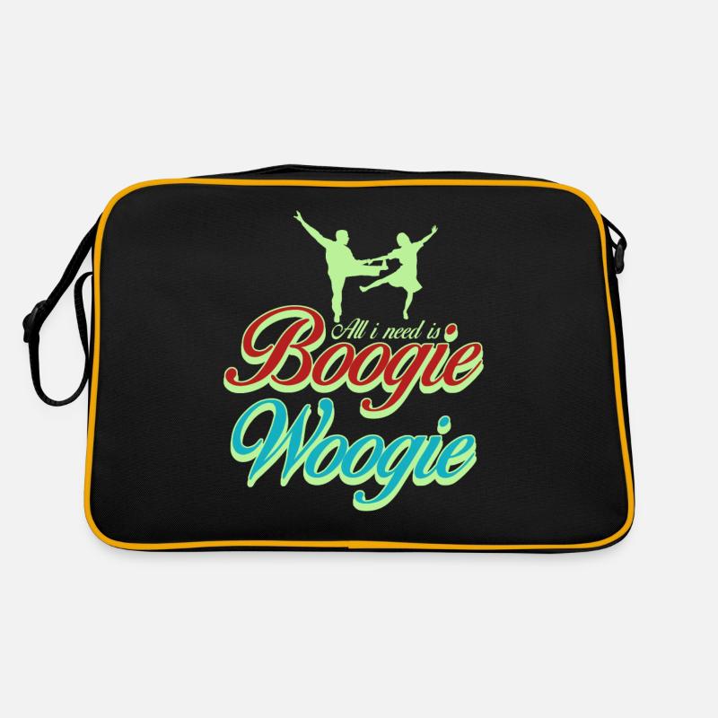 Boogie Woogie Tanz Tänzer Boogie-Woogie - Retro Tasche - Schwarz/Gold