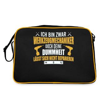 Werkzeugmechaniker Dummheit reparieren Werkzeug - Retro Tasche - Schwarz/Gold - Hinten