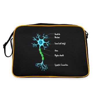 Anatomy Of Neuron Neuroscience Neurologist - Retro Bag - black/gold - Back