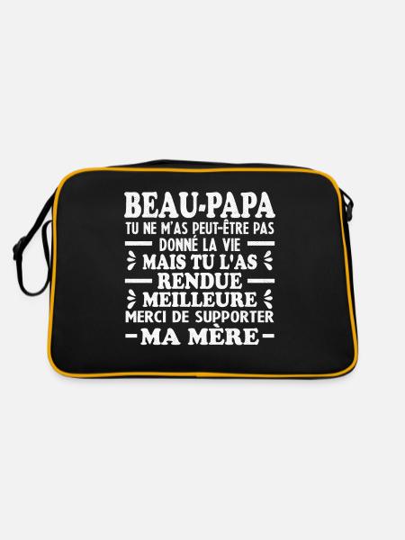 Beau-papa Merci De Rendre Ma Vie Meilleure - Sac Retro - noir/or - Dos