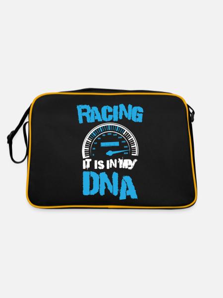 Racing It Is In My DANN Rennsport - Retro Tasche - Schwarz/Gold - Hinten