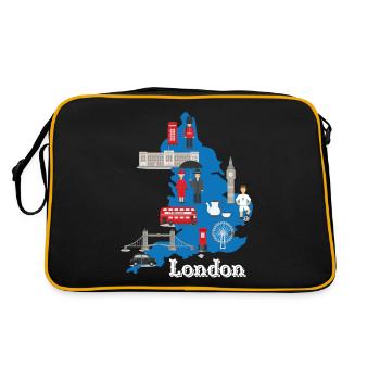 London Is Always A Good Idea UK GB - Retro Bag - black/gold - Back