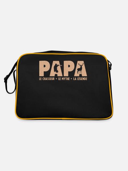 Papa Le Chasseur L'homme Le Mythe La Légende - Sac Retro - noir/or - Dos