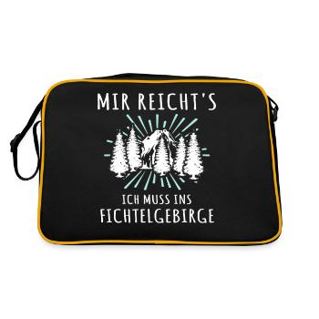Fichtelgebirge Spruch Fichtelgebirgler - Retro Tasche - Schwarz/Gold - Hinten