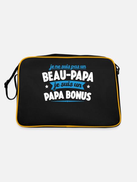 Je Ne Suis Pas Un Beau-papa Je Suis Un Papa Bonus - Sac Retro - noir/or - Dos