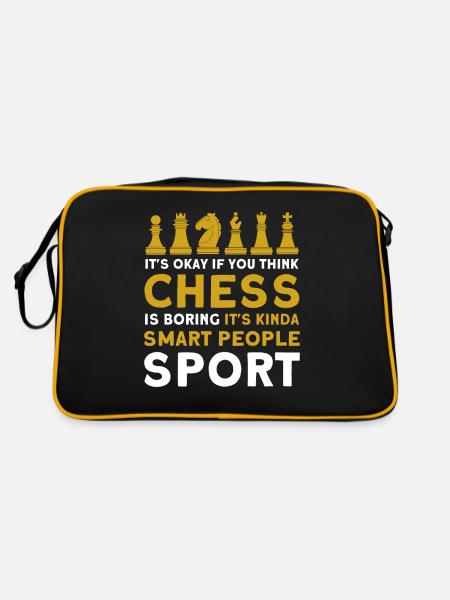 Chess Player Gift Chess Club Chess - Retro Bag - black/gold - Back