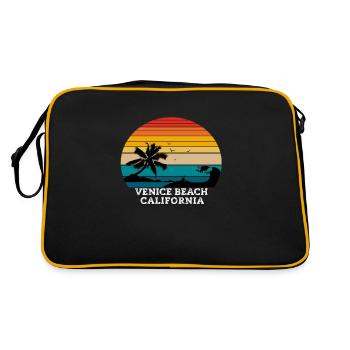 Venice Beach California Beaches - Retro Tasche - Schwarz/Gold - Hinten