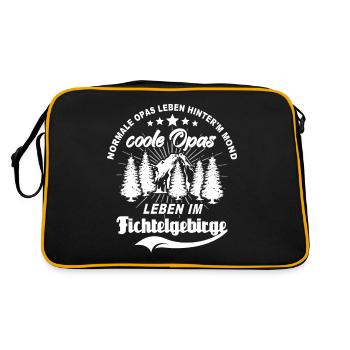 Fichtelgebirge Opa Fichtelgebirgler Opas - Retro Tasche - Schwarz/Gold - Hinten