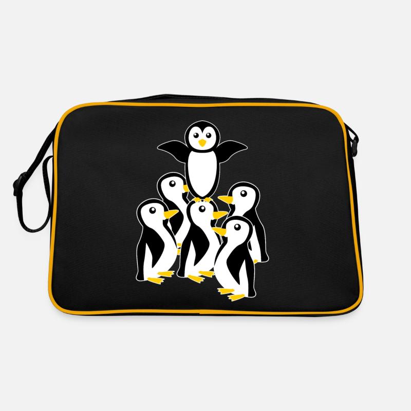 Penguin Penguins - Retro Bag - black/gold