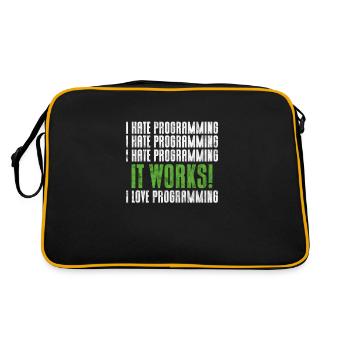 Programmierer - Retro Tasche - Schwarz/Gold - Hinten