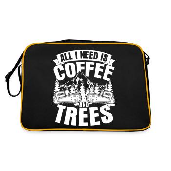 Arborist Bäume und Kaffee Holzfäller - Retro Tasche - Schwarz/Gold - Hinten