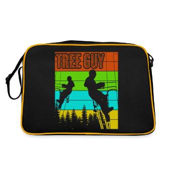 Arborist Tree Guy Holzfäller Baumpfleger - Retro Tasche - Schwarz/Gold - Hinten