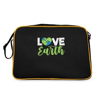 Climate Change Environmental Protection Earth Day Gift - Retro Bag - black/gold - Back