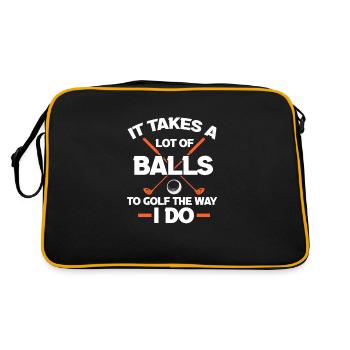 Golf Golfer Golf Club Golf Ball Cadeau - Sac Retro - noir/or - Dos
