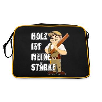 ZIMMERMANN HOLZ IST MEINE STÄRKE - Retro Tasche - Schwarz/Gold - Hinten