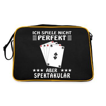 SPIELKARTEN ICH SPIELE NICHT PERFEKT - Retro Tasche - Schwarz/Gold - Hinten