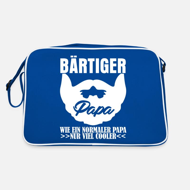 Vatertag Vater mit Bart bärtiger Papa Retro Tasche