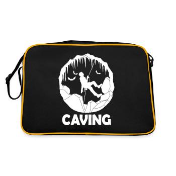 Caving - Underground Caver Speleology - Retro Bag - black/gold - Back