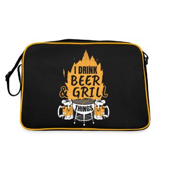 Papa Chef Of The Barbecue Grills Father BBQ - Retro Bag - black/gold - Back