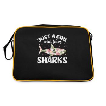 Shark Sharks Shark Fin Hammerhead Shark Girl Cadeau - Sac Retro - noir/or - Dos