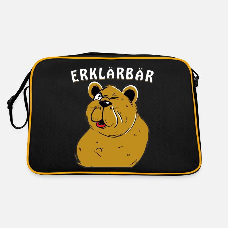 ERKLÄRBÄR - Retro Tasche - Schwarz/Gold