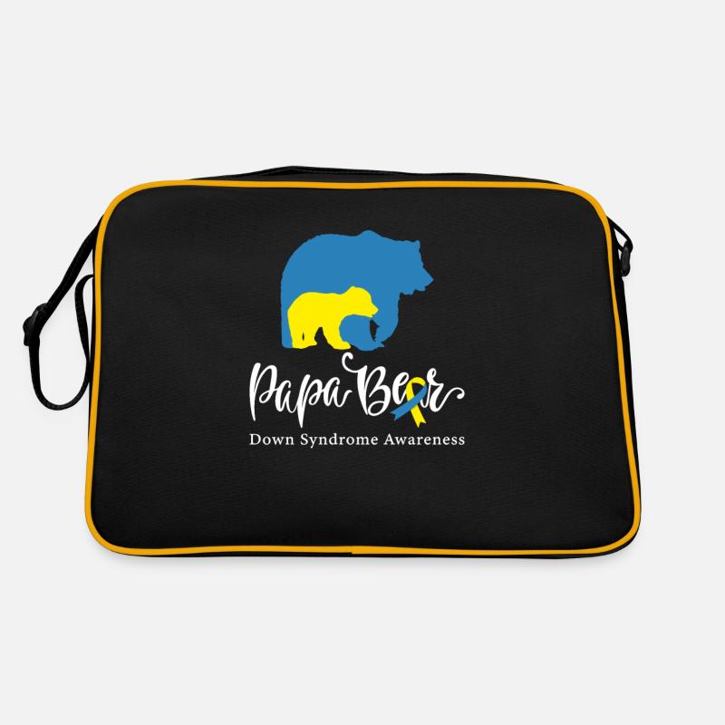 Papa Bear, Trisomie du syndrome de Down 21 - Sac Retro - noir/or