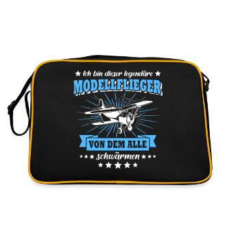 Modellflug RC Flugzeug Modellfliegen - Retro Tasche - Schwarz/Gold - Hinten