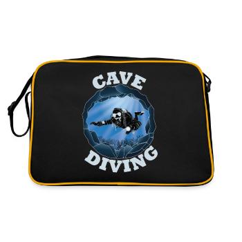Cave Diving - Underwater Scuba Diver - Retro Bag - black/gold - Back