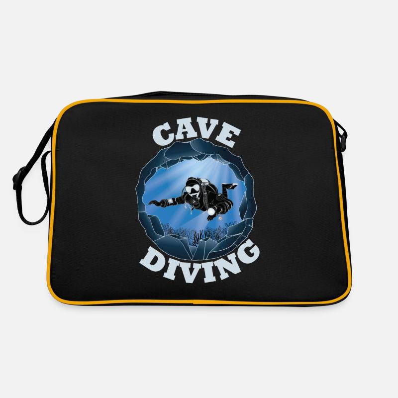 Cave Diving - Underwater Scuba Diver Retro Bag