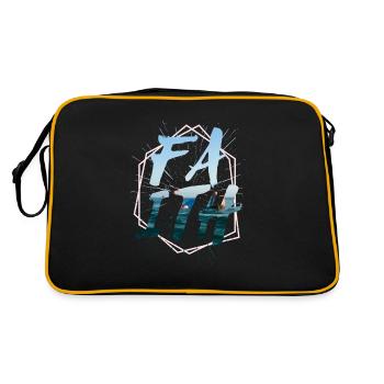 Christen Faith modern graphic art - Retro Tasche - Schwarz/Gold - Hinten