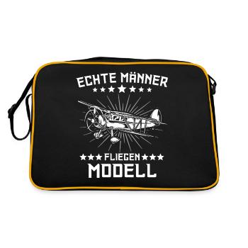 Modellflug Modellflieger Modellfliegen - Retro Tasche - Schwarz/Gold - Hinten