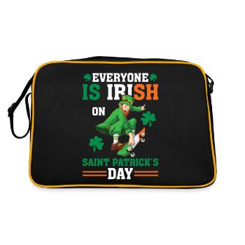 Drapeau de l’Irlande, carte irlandaise, drapeau irlandais - Sac Retro - noir/or - Dos
