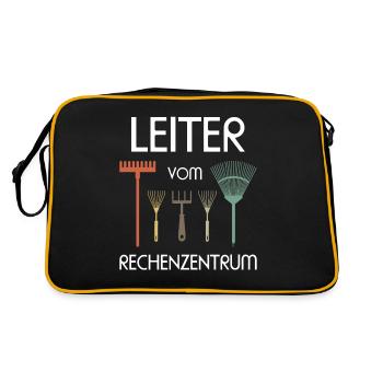 Leiter vom Rechenzentrum Garten Gärtner Geschenk - Retro Tasche - Schwarz/Gold - Hinten