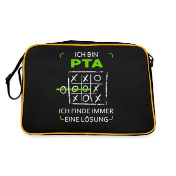 Ich bin PTA Drei Gewinnt Lustig Witzig - Retro Tasche - Schwarz/Gold - Hinten