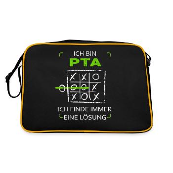 Ich bin PTA Drei Gewinnt Lustig Witzig - Retro Tasche - Schwarz/Gold - Hinten