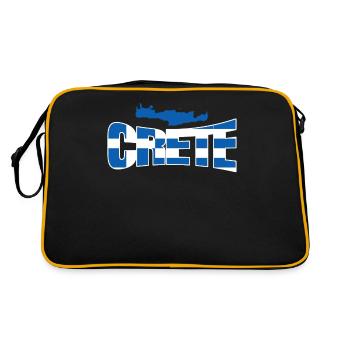 Crete Greece Flag Crete - Retro Bag - black/gold - Back