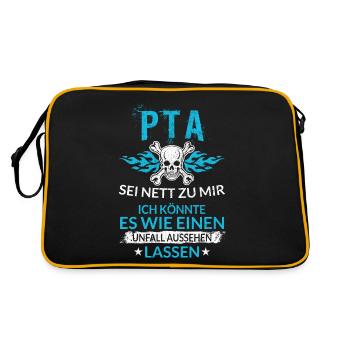 Lustiger PTA Pharmazie Unfall Aussehen Lassen - Retro Tasche - Schwarz/Gold - Hinten