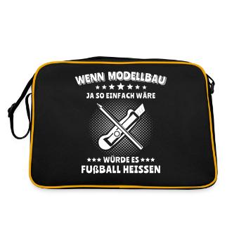 Modellbauer Modellbau Modellbauen - Retro Tasche - Schwarz/Gold - Hinten