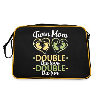 Maman Jumelle Double Amour Double Le Plaisir Enceinte Deux B - Sac Retro - noir/or - Dos