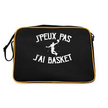 Je Peux Pas J'ai Basket - Sac Retro - noir/or - Dos