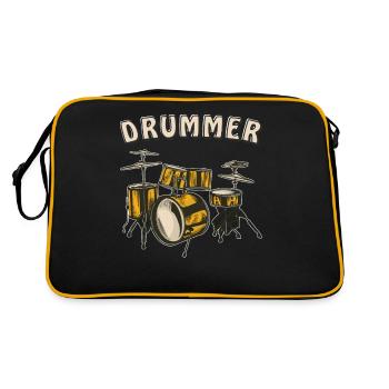 DRUMMER - Retro Tasche - Schwarz/Gold - Hinten
