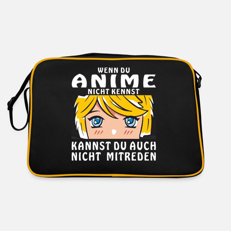 WENN DU ANIME NICHT KENNST - Retro Tasche - Schwarz/Gold